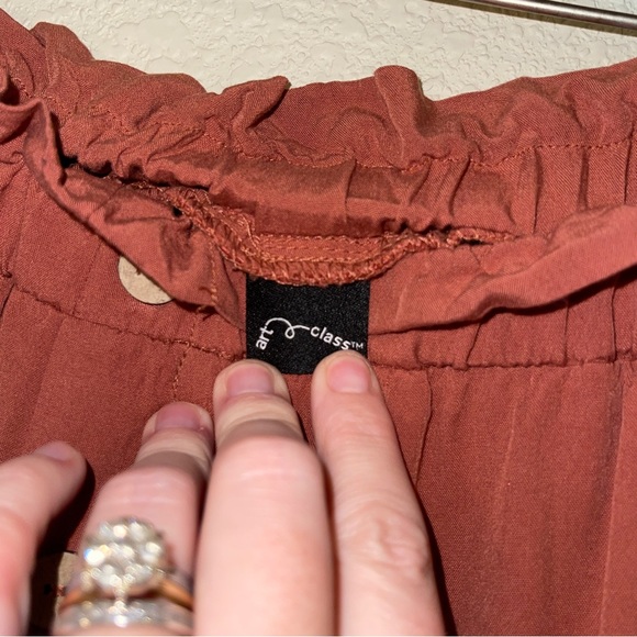 Art Class Wide Leg Terracotta Flowy Elastic Waistband Pants Size XL 14-16 - Picture 7 of 8